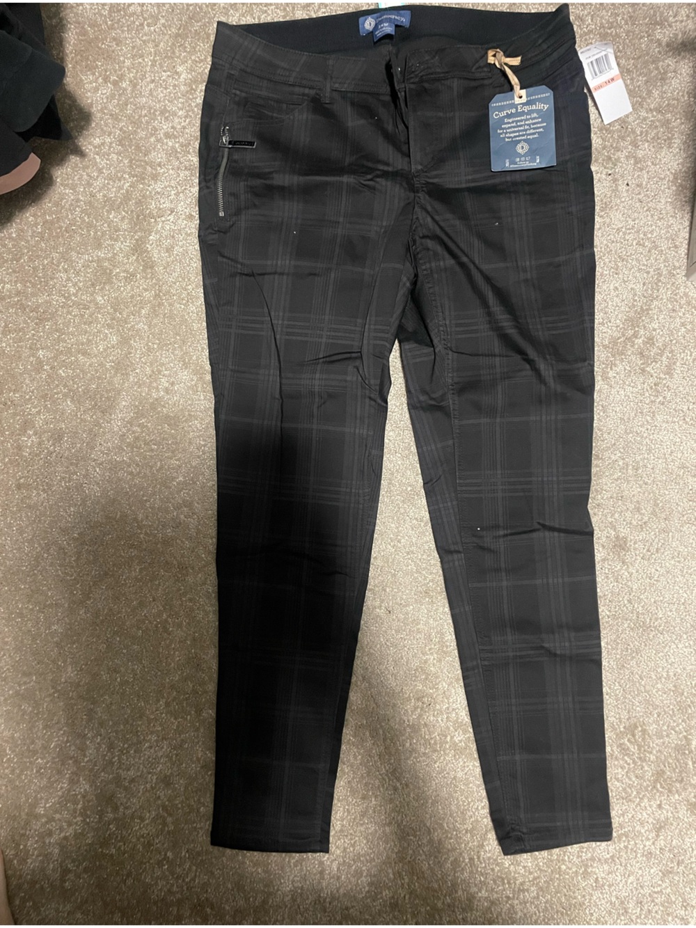 Democracy Tilda Black Plaid Skinny Pants